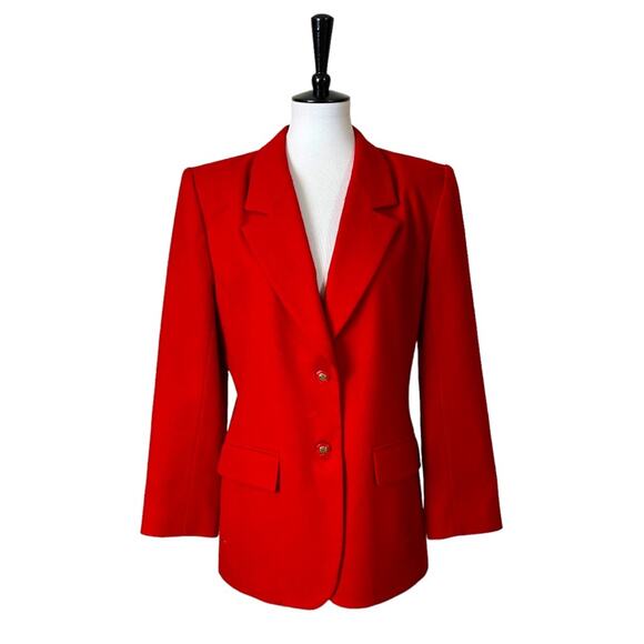 Pendleton Blazer Vintage Two Button 100% Virgin Wool Classic Red Women’s Size 10 - Picture 1 of 11